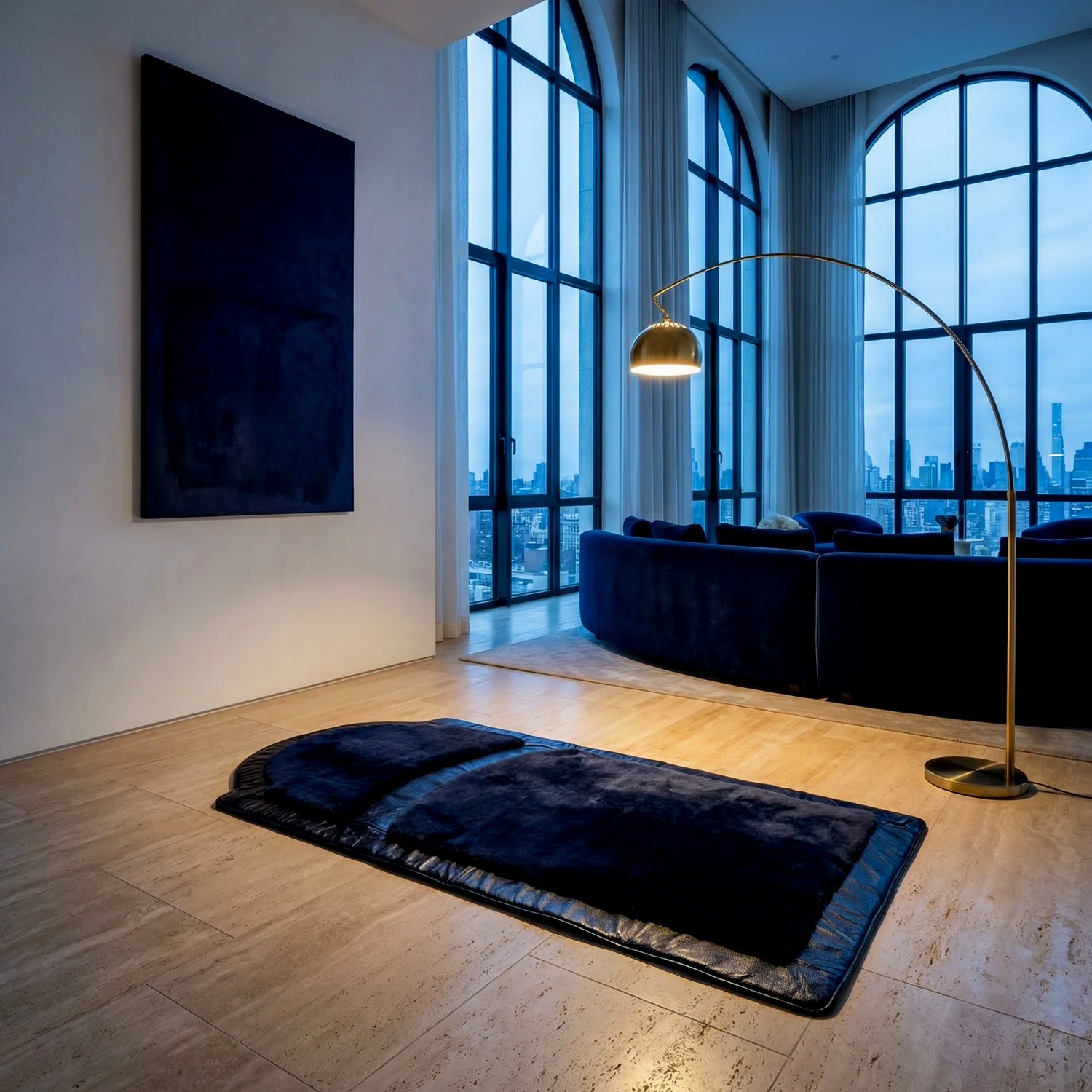 Miras Quabba Lacivert Desenli Namaz Seccadesi