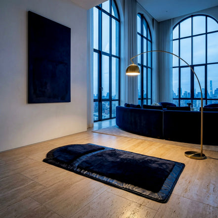 Miras Quabba Lacivert Desenli Namaz Seccadesi